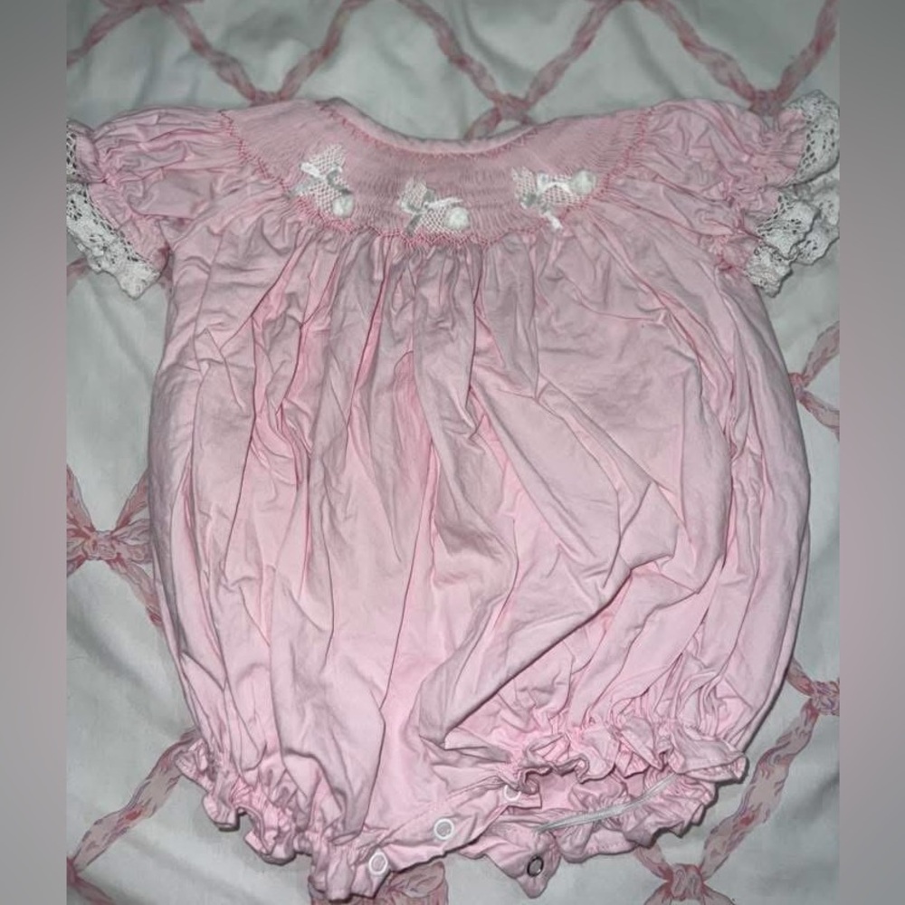 Pleats and stitches Easter romper